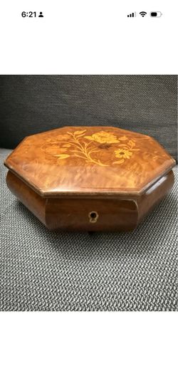 Vintage Reuge Swiss Musical Jewelry Box Clair De Lune Debussy AS-IS Slow