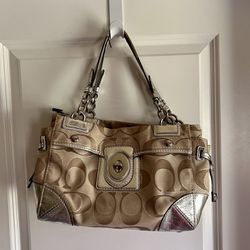 Coach - Authenticated Handbag - Cloth Brown for Women, Good Condition