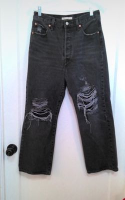 Levi's Black Distressed High-Rise Jeans