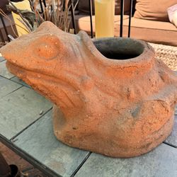 Large, Very Heavy Vintage Mexican Folk Art Terracotta Toad  Handmade & Very Old Vintage from the 1940’s
