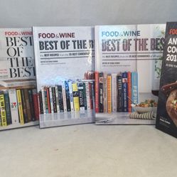 Set Of 4 Hard Cover Food & Wine Cookbooks, 3 Best Of The Best + 2014 Annual Cookbook