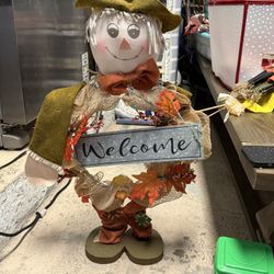 Thanksgiving Fall scarecrows Welcome Outdoor Stand 