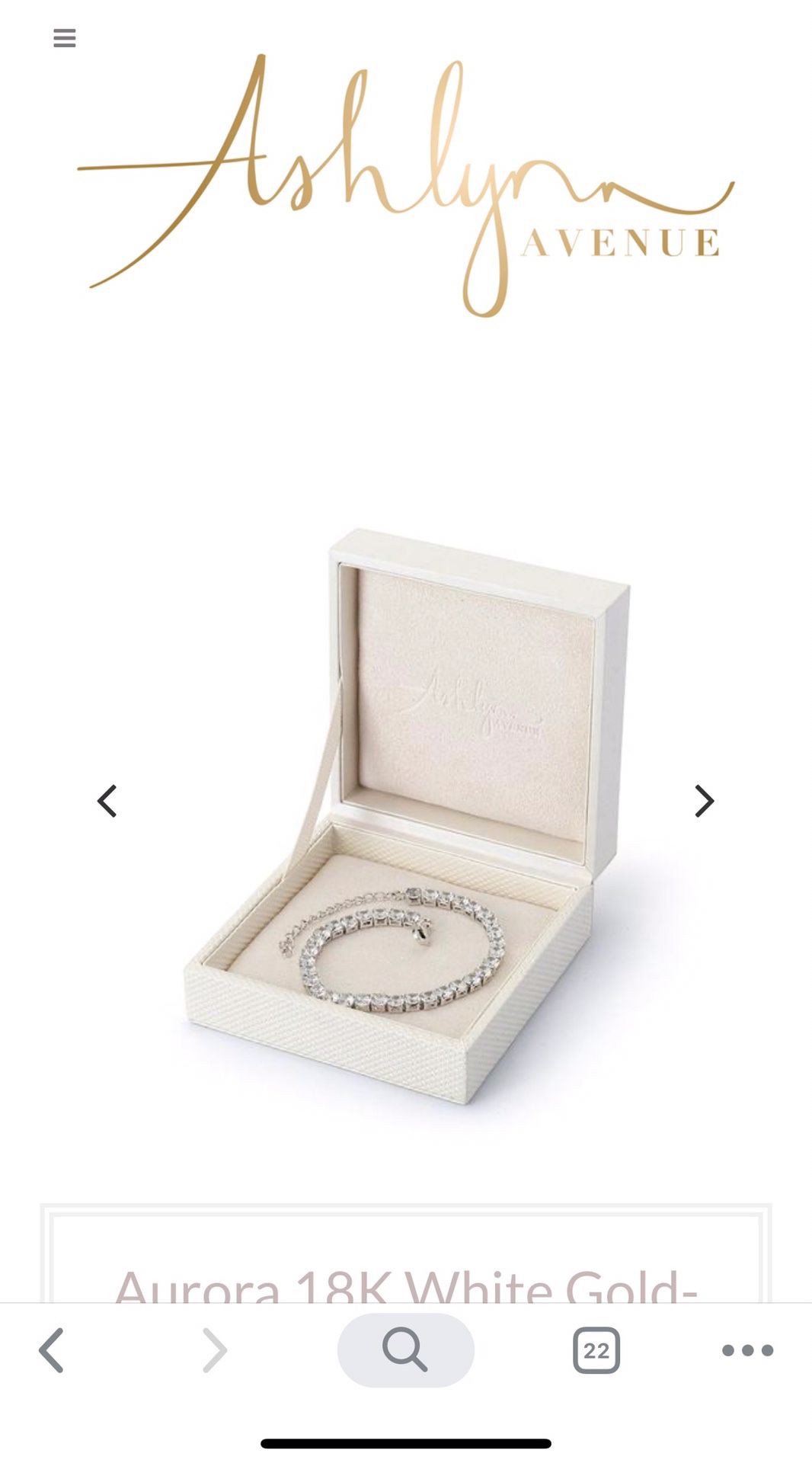 Ashlyn Avenue Aurora 18k white gold plated pave gemstone bracelet