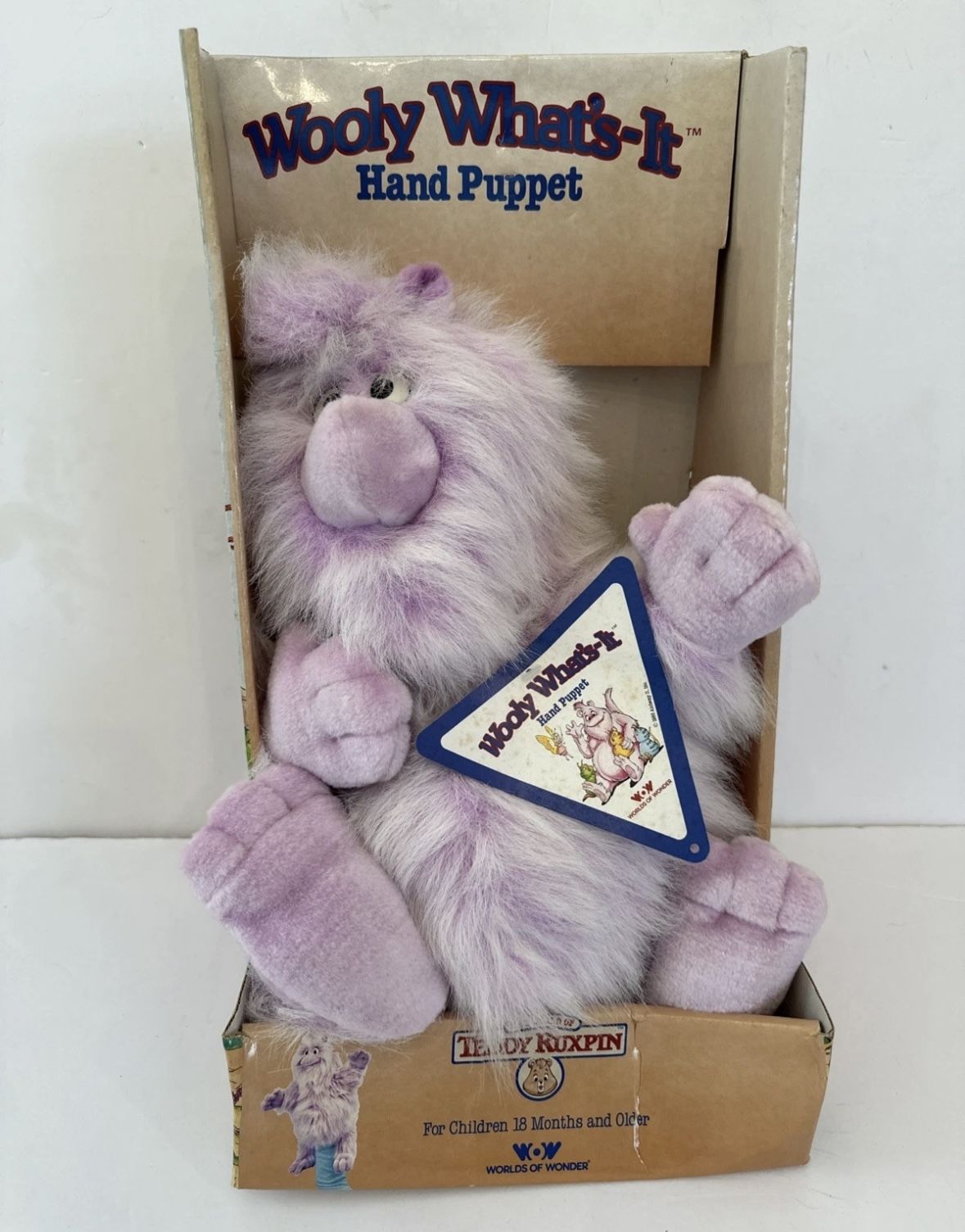 Vtg 1986 Wooly What's-It Hand Puppet Plush 13" Wow New In Box!! Teddy Ruxpin