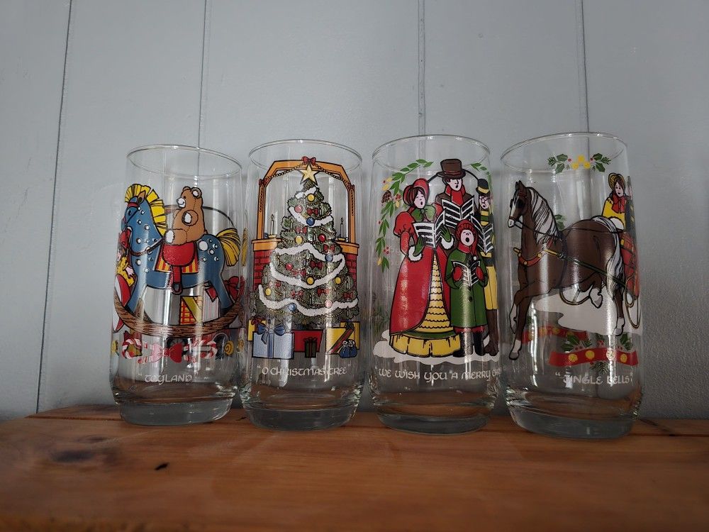 4 PEPSI Christmas Glass