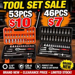 53PCS $10 / 46PCS $7 Tool Set – Clearance/ Herramientas $10 / $7 – Nuevo