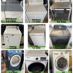 Electric Dryer LG Maytag Whirpool Samsung STACKABLE ‼️ CLEAN and 45 DAYS WARRANTY‼️ Delivery FEE SAME DAY‼️