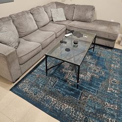 Gray Right Couch/Sectional & Coffee TABLE