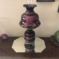  Vintage Swirl Purple Hurricane Lamp 