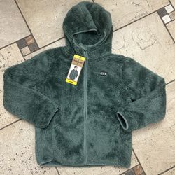 NWT Eddie Bauer boys full zip hooded plush Jacket Size S 7/8