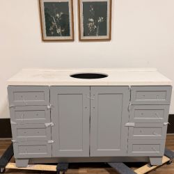 Gray 60" Double Vanity (Retail $1500)