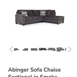 Sofa Chaise Blue-Grey Couch 