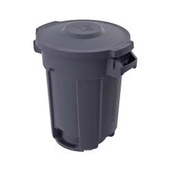 Husky 10 Gal. Grey Heavy Duty Commercial Outdoor Trash Can with Domed Lid