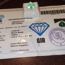 10.80ct Natural Blue  Sapphire | Cut Loose Gemstone. Treatment: Heating. Certification Card Included