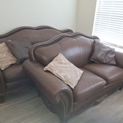 Sofa And Matching Love Seat Ashley Furniture Leather 