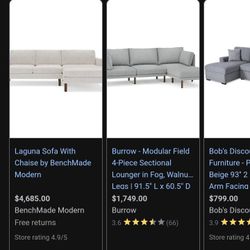 Lee Industries L shaped 3 Piece Sectional