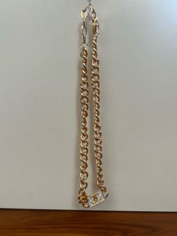 Gold chain - iced square cut pendant