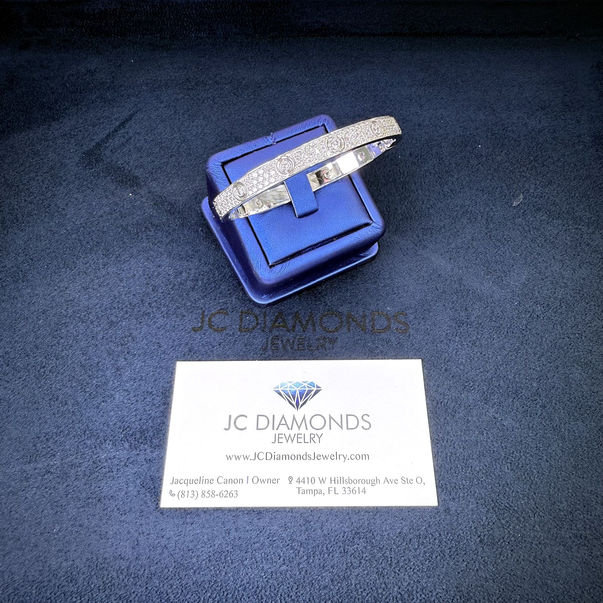 Bracelet Cartier Diamonds Real White Gold 10k