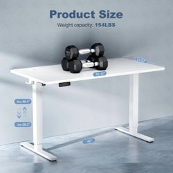 White Color Adjustable Height Office Dedk