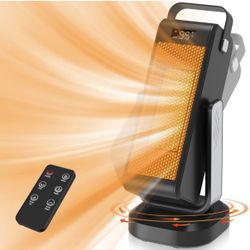 Space Heater Indoor, Portable Heater for Large Room - 17" Ceramic Tower Space Heaters for Indoor Use, Fast Heating w/Thermostat, 90° Oscillation, Remo