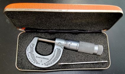 Brown & Sharpe 599-1-32 Convertible Thimble Outside Micrometer 0-1" Range France