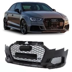 Fits 17-19 Audi A3 Upgrade to RS3 Style Front Bumper Conversion Kit 