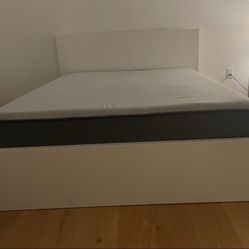 BED FRAME - IKEA Queen Size Bed Frame With Storage Drawers