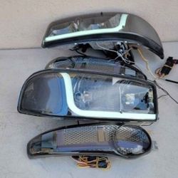 01-06 Gmc Sierra Yukon Denali LED DRL Headlights Luces Micas Calaveras Faros Faroles Focos Headlamps 