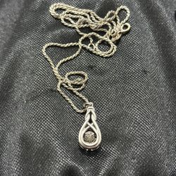 Silver Diamond Necklace 