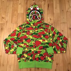 Red Yellow Green Bape Hoodie 