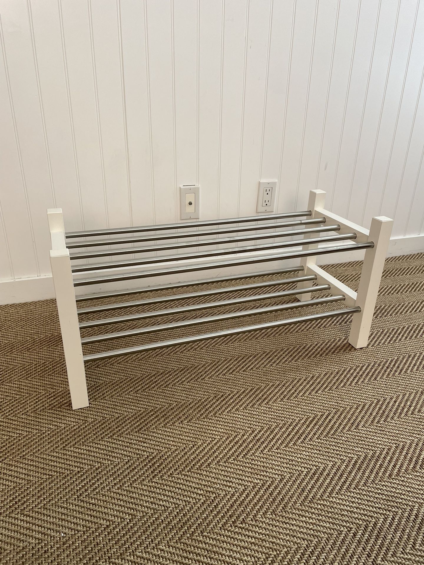 Wood & Metal Shoe Rack 