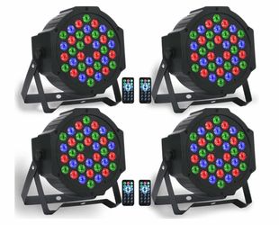 (B-10) Dj Lights, 36 LED RGB Par Light Stage Lights with Sound Activated Remote & DMX Control Uplights for Weddings KTV Disco Christmas Party Lighting