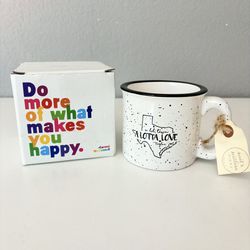 NEW in Box Quotable Mug "A lotta love" Thick Wall Ceramic Coffee Mug 14oz White