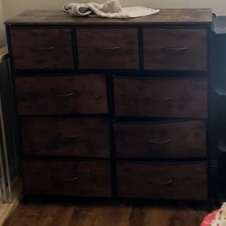 9 Drawers, Wide Fabric Dresser