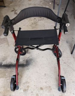 Rollator Walker with Seat & Hand Brakes – Red
