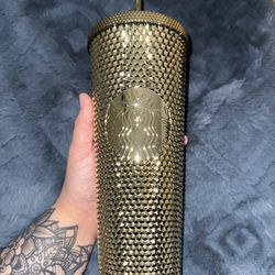 Gold Studded Starbucks Cup