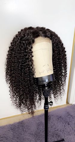 24” Kinky Curly Natural Human Hair Wigs