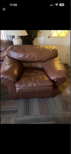 Brown leather chair