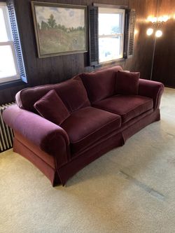 Maroon Velvet Norwalk Couch
