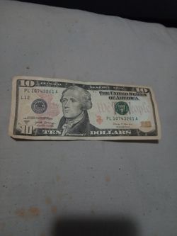 🇺🇸"$10. Dollar Bill. (Print Errors"No-FW)(2017-A)