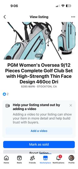 PGM Women's Oversea 9/12 Pieces Complete Golf Club Set with High-Strength Thin Face Design 460cc Dri