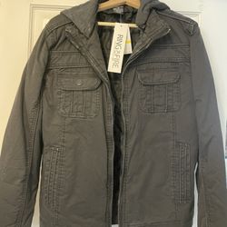 Men Jacket With Hoodie New Seize M