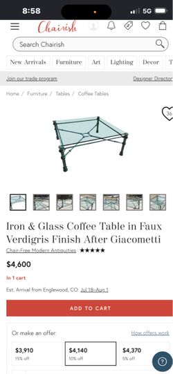 Iron y Glass Coffee  table
