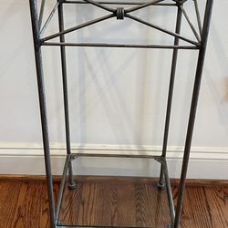 Vintage Metal Glass Top SideTables Plant Stand