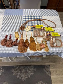 Vintage & New Decorative Curtain Tassel Tiebacks Lot - Gold, Bronze, Rust