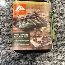 Ozark Trail 24-Piece Plastic Camping Kitchen Set with Travel Bag
