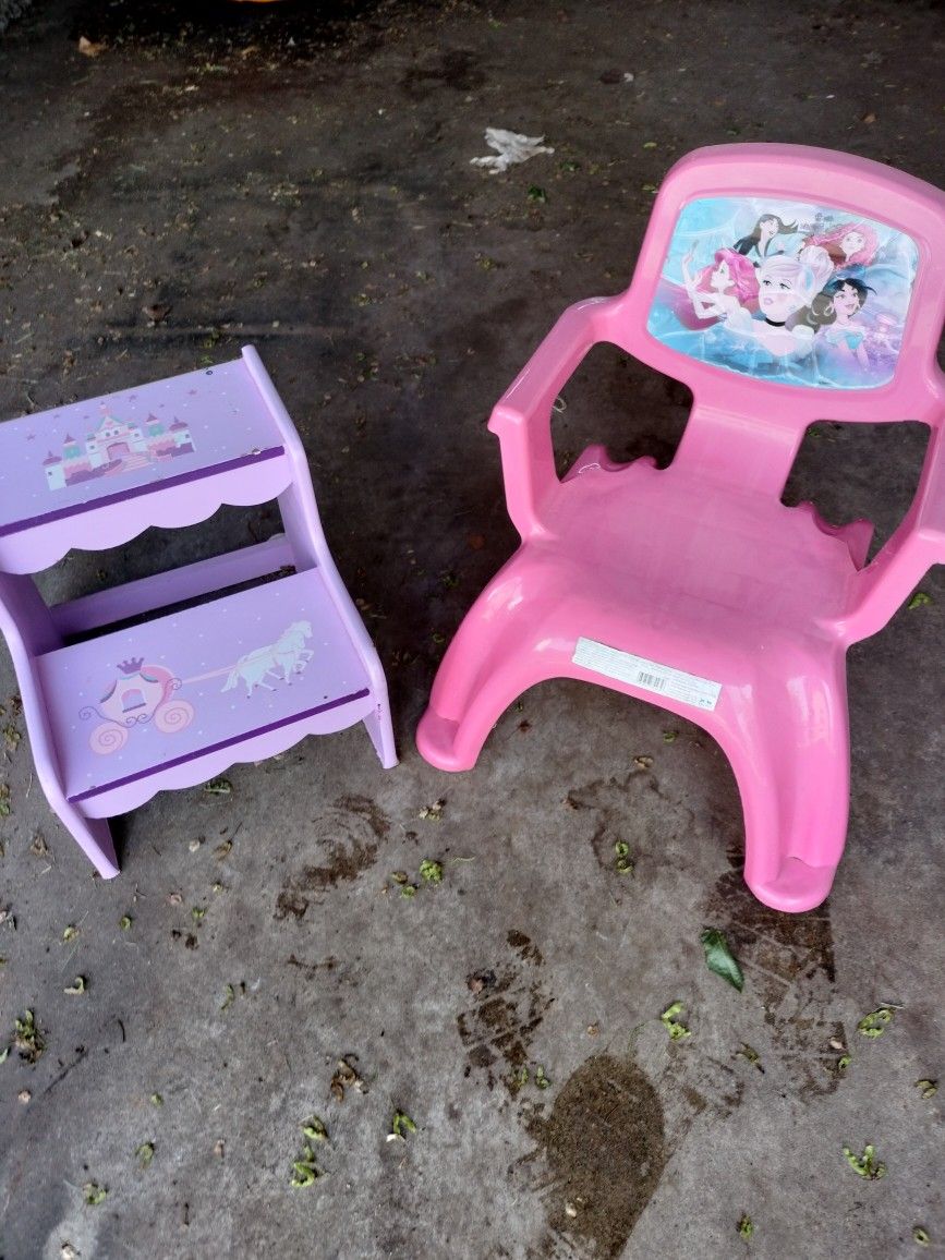 A Little Kid Steps To In Chair