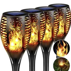 4 Pack Outdoor Solar Torch Lights,
