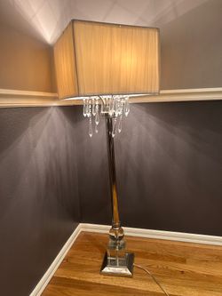 Tall chandelier crystal floor lamp excellent condition
