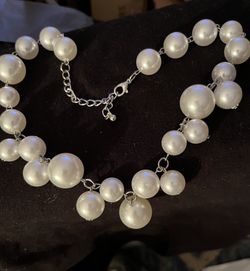 Faux pearl necklace